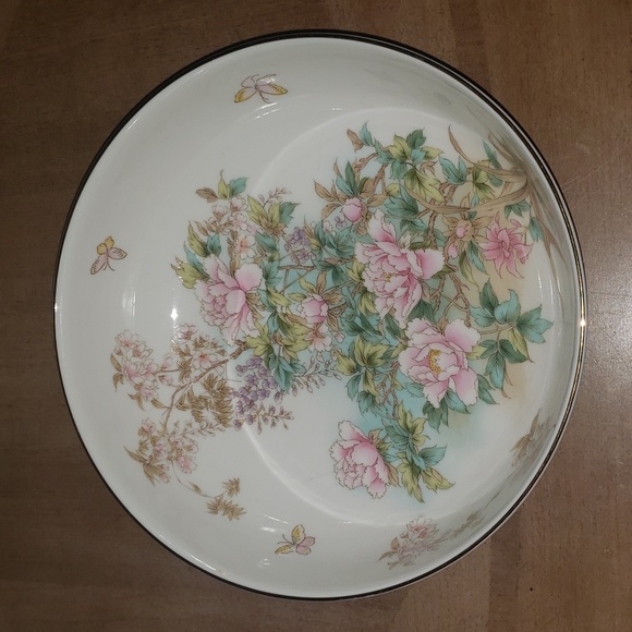 Beautiful Vintage Shibata Japanese Porcelain Floral Bowl. W. Gold Trim - Picture 2 of 4